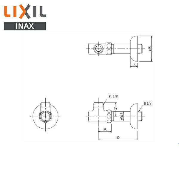 LF-3FK-MB リクシル LIXIL/INAX 壁給水用止水栓 アングル形
