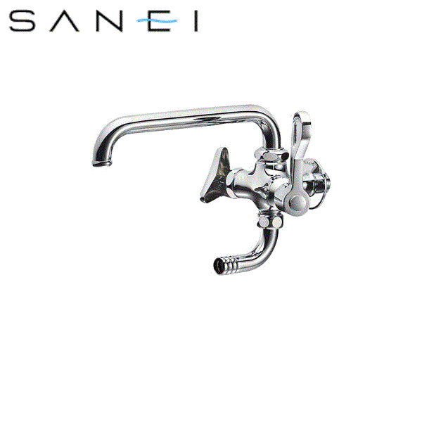 E2310-13 三栄水栓 SANEI 厨房用二口横形自在水栓 送料無料