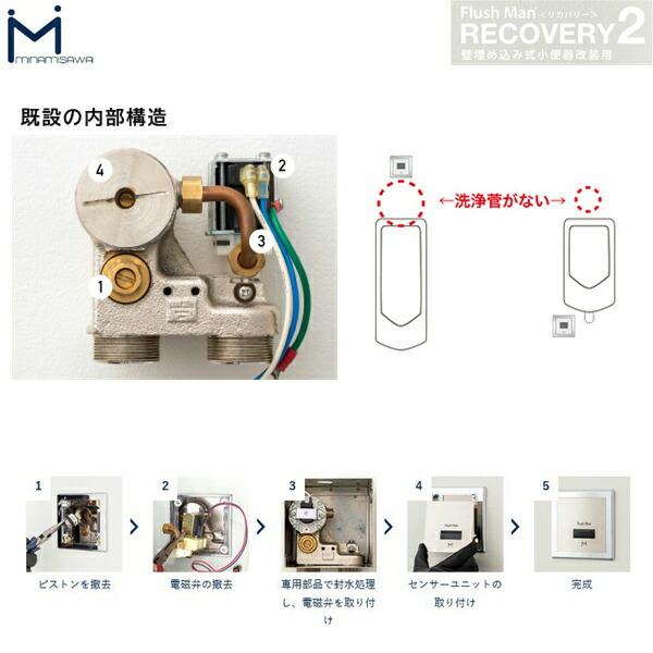 FM8TWP ミナミサワ MINAMISAWA フラッシュマンリカバリー RECOVERY2 ライニングユニット型小便器改装用 TOTO製TEA95P/TEA96P AC100Vタイプ用 送料無料 商品画像3：ハイカラン屋