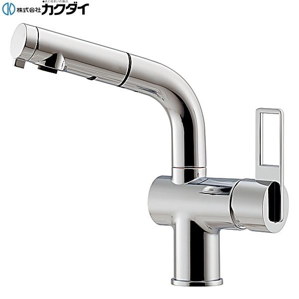 カクダイ シングルレバー引出し混合栓 184-425A-CH (水栓金具) 価格